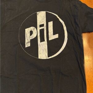 PiL Graphic Black Tee with White Circle Logo